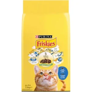 PURINA Friskies with Salmon and Vegetables Cat Dry Food 7.5Kg