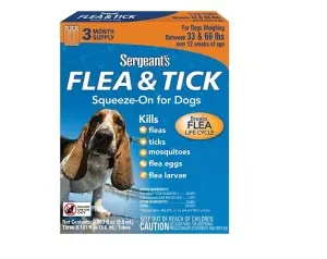 Sergeants Flea and Tick Squeeze On for Dogs 33 to 66 lbs